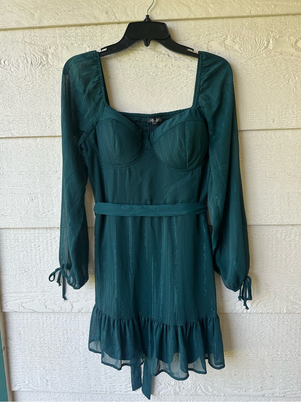 Dark green long sleeve dress
